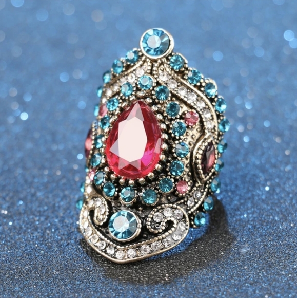 Turkish Vintage Style Exaggerated Ring for Women,Ottoman,ByzantianWeddingGift - Picture 4 of 5